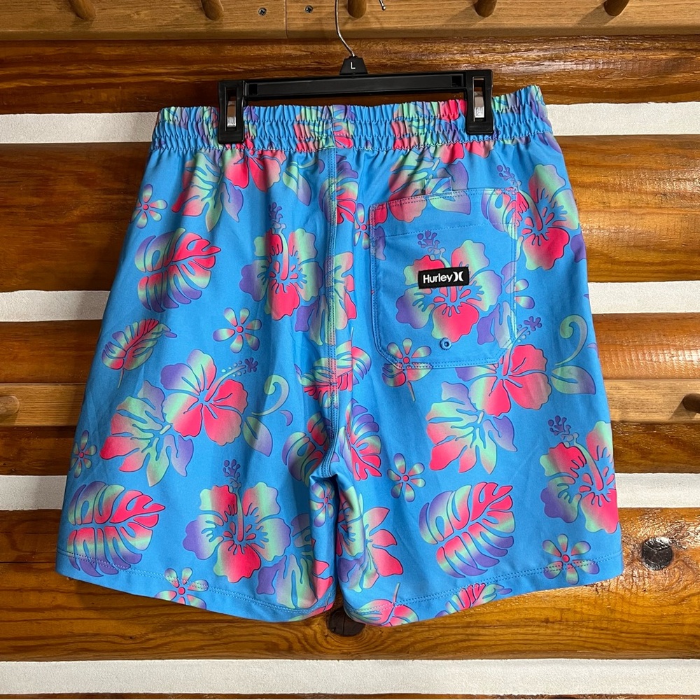 Hurley Men's Blue Floral Swim Shorts - Picture 5 of 6
